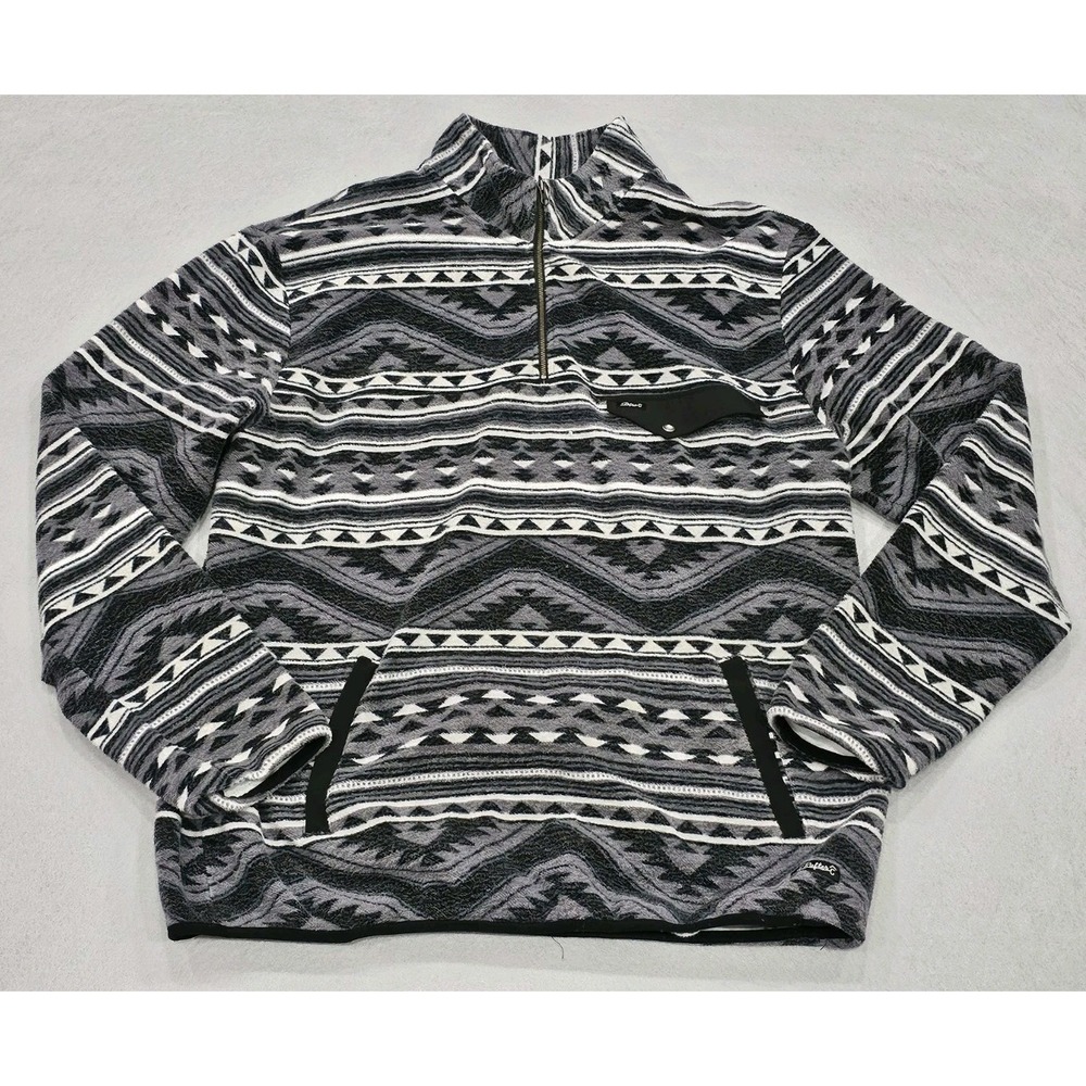 Rafter C Red Dirt Collection Jacket Mens XL Black Aztec Sherpa 1/4 Zip Pocket